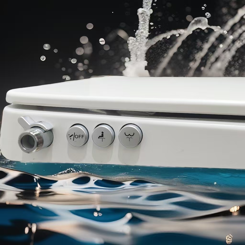 UF Bidet Toilet Seat Cover with Dual Nozzle by Button to Contral the Function