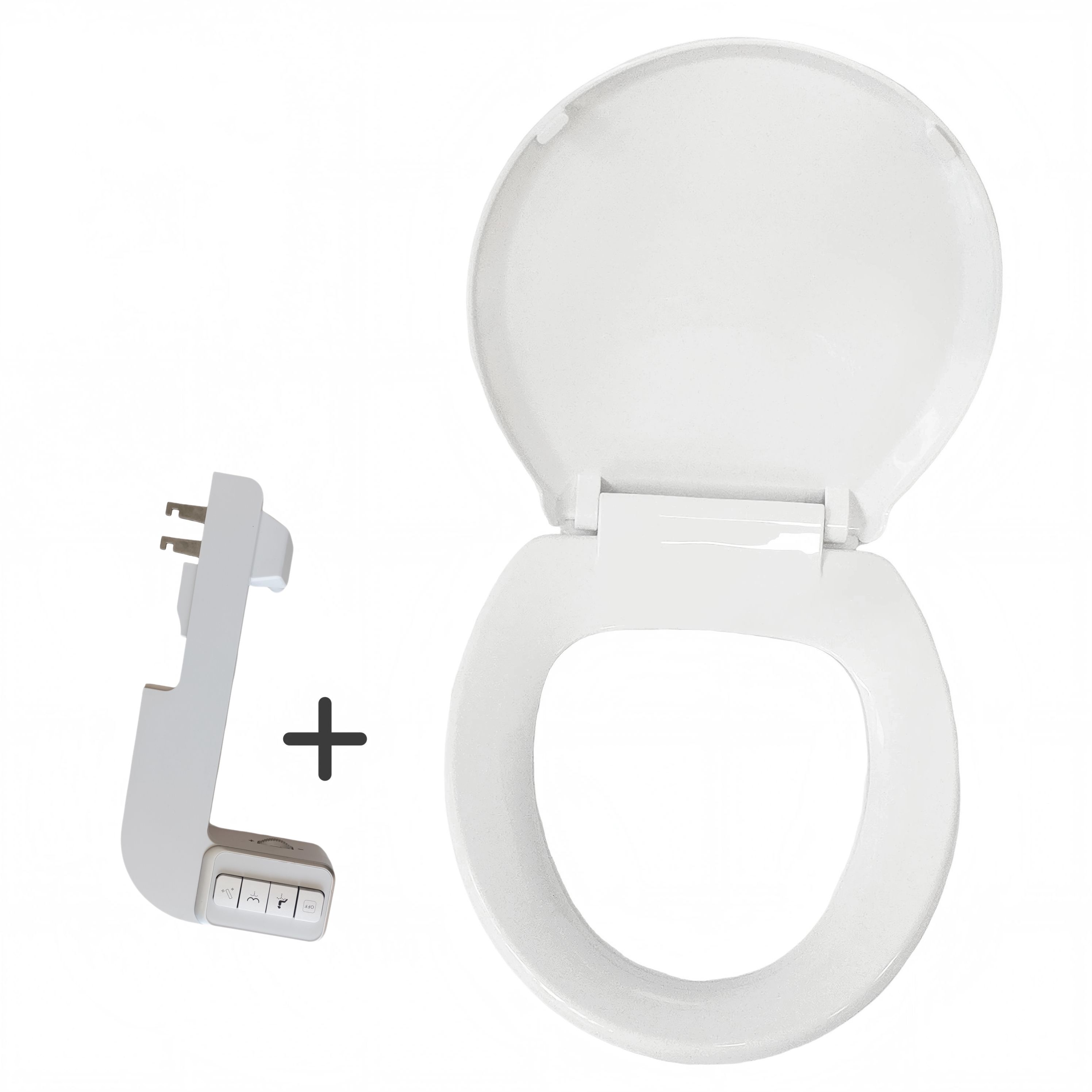 Non Electric PP+ABS Bathroom Slow-Close Toilet Seat Bidet Combination With Bidet Attachment