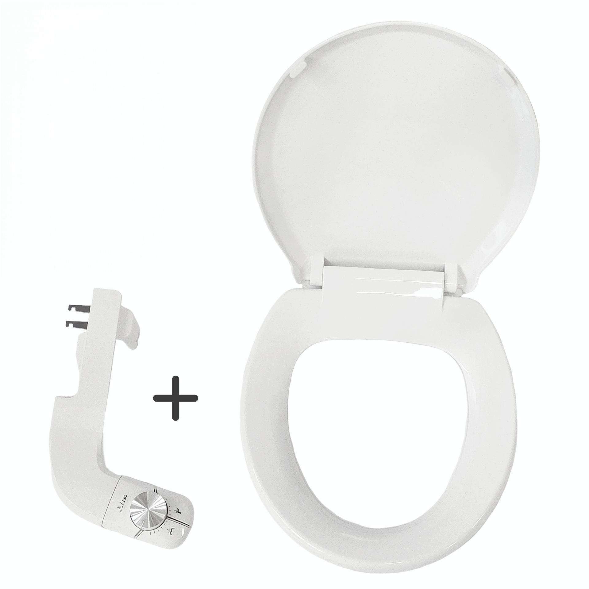 Non Electric Bathroom Slow-Close Toilet Seat Bidet Combination With Bidet Attachment